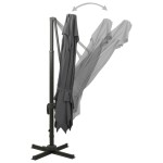 vidaXL Umbrelă în consolă cu înveliș dublu, antracit, 300x300 cm vidaXL Umbrelă în consolă cu înveliș dublu, antracit, 300x300 cm
