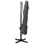 vidaXL Umbrelă în consolă cu înveliș dublu, antracit, 300x300 cm vidaXL Umbrelă în consolă cu înveliș dublu, antracit, 300x300 cm