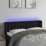 vidaXL Tăblie de pat cu LED, negru, 147x16x78/88 cm, catifea vidaXL Tăblie de pat cu LED, negru, 147x16x78/88 cm, catifea