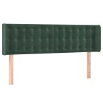 vidaXL Tăblie de pat cu LED, verde închis, 147x16x78/88 cm, catifea