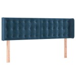 vidaXL Tăblie de pat cu LED, albastru închis, 147x16x78/88 cm, catifea