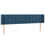 vidaXL Tăblie de pat cu LED, albastru închis, 163x16x78/88 cm, catifea