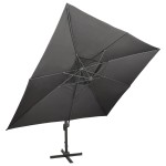 vidaXL Umbrelă în consolă cu înveliș dublu, antracit, 400x300 cm vidaXL Umbrelă în consolă cu înveliș dublu, antracit, 400x300 cm