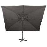 vidaXL Umbrelă în consolă cu înveliș dublu, antracit, 400x300 cm vidaXL Umbrelă în consolă cu înveliș dublu, antracit, 400x300 cm