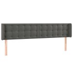vidaXL Tăblie de pat cu LED gri închis 183x16x78/88 cm catifea vidaXL Tăblie de pat cu LED gri închis 183x16x78/88 cm catifea