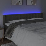 vidaXL Tăblie de pat cu LED gri închis 183x16x78/88 cm catifea vidaXL Tăblie de pat cu LED gri închis 183x16x78/88 cm catifea