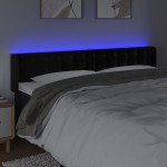 vidaXL Tăblie de pat cu LED, negru, 183x16x78/88 cm, catifea vidaXL Tăblie de pat cu LED, negru, 183x16x78/88 cm, catifea