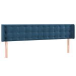 vidaXL Tăblie de pat cu LED, albastru închis, 203x16x78/88 cm, catifea