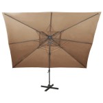 vidaXL Umbrelă în consolă cu înveliș dublu, taupe, 400x300 cm vidaXL Umbrelă în consolă cu înveliș dublu, taupe, 400x300 cm