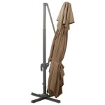 vidaXL Umbrelă în consolă cu înveliș dublu, taupe, 400x300 cm vidaXL Umbrelă în consolă cu înveliș dublu, taupe, 400x300 cm