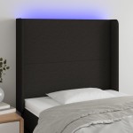 vidaXL Tăblie de pat cu LED, negru, 93x16x118/128 cm, textil vidaXL Tăblie de pat cu LED, negru, 93x16x118/128 cm, textil