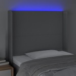vidaXL Tăblie de pat cu LED, gri deschis, 103x16x118/128 cm, textil vidaXL Tăblie de pat cu LED, gri deschis, 103x16x118/128 cm, textil
