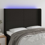 vidaXL Tăblie de pat cu LED, negru, 147x16x118/128 cm, textil vidaXL Tăblie de pat cu LED, negru, 147x16x118/128 cm, textil