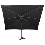 vidaXL Umbrelă în consolă cu înveliș dublu, negru, 400x300 cm vidaXL Umbrelă în consolă cu înveliș dublu, negru, 400x300 cm