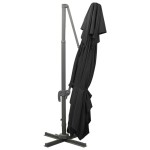 vidaXL Umbrelă în consolă cu înveliș dublu, negru, 400x300 cm vidaXL Umbrelă în consolă cu înveliș dublu, negru, 400x300 cm