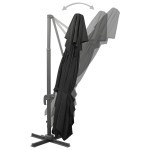 vidaXL Umbrelă în consolă cu înveliș dublu, negru, 400x300 cm vidaXL Umbrelă în consolă cu înveliș dublu, negru, 400x300 cm
