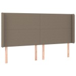 vidaXL Tăblie de pat cu LED, gri taupe, 163x16x118/128 cm, textil vidaXL Tăblie de pat cu LED, gri taupe, 163x16x118/128 cm, textil