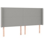 vidaXL Tăblie de pat cu LED, gri deschis, 183x16x118/128 cm, textil