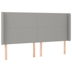 vidaXL Tăblie de pat cu LED, gri deschis, 203x16x118/128 cm, textil vidaXL Tăblie de pat cu LED, gri deschis, 203x16x118/128 cm, textil