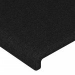 vidaXL Tăblie de pat cu LED, negru, 203x16x118/128 cm, textil