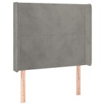 vidaXL Tăblie de pat cu LED, gri deschis, 83x16x118/128 cm, catifea vidaXL Tăblie de pat cu LED, gri deschis, 83x16x118/128 cm, catifea