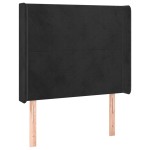 vidaXL Tăblie de pat cu LED, negru, 83x16x118/128 cm, catifea