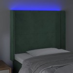 vidaXL Tăblie de pat cu LED, verde închis, 83x16x118/128 cm, catifea vidaXL Tăblie de pat cu LED, verde închis, 83x16x118/128 cm, catifea