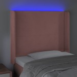 vidaXL Tăblie de pat cu LED, roz, 83x16x118/128 cm, catifea vidaXL Tăblie de pat cu LED, roz, 83x16x118/128 cm, catifea