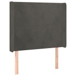 vidaXL Tăblie de pat cu LED, gri închis, 93x16x118/128 cm, catifea