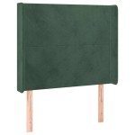 vidaXL Tăblie de pat cu LED, verde închis, 93x16x118/128cm, catifea vidaXL Tăblie de pat cu LED, verde închis, 93x16x118/128cm, catifea