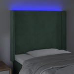 vidaXL Tăblie de pat cu LED, verde închis, 93x16x118/128cm, catifea vidaXL Tăblie de pat cu LED, verde închis, 93x16x118/128cm, catifea