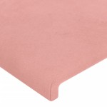 vidaXL Tăblie de pat cu LED, roz, 93x16x118/128 cm, catifea