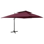 vidaXL Umbrelă în consolă cu înveliș dublu, roșu bordo, 400x300 cm vidaXL Umbrelă în consolă cu înveliș dublu, roșu bordo, 400x300 cm
