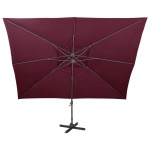 vidaXL Umbrelă în consolă cu înveliș dublu, roșu bordo, 400x300 cm vidaXL Umbrelă în consolă cu înveliș dublu, roșu bordo, 400x300 cm