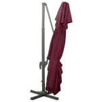 vidaXL Umbrelă în consolă cu înveliș dublu, roșu bordo, 400x300 cm vidaXL Umbrelă în consolă cu înveliș dublu, roșu bordo, 400x300 cm
