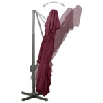 vidaXL Umbrelă în consolă cu înveliș dublu, roșu bordo, 400x300 cm vidaXL Umbrelă în consolă cu înveliș dublu, roșu bordo, 400x300 cm