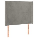 vidaXL Tăblie de pat cu LED, gri deschis, 103x16x118/128 cm, catifea