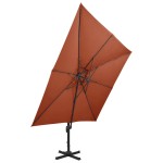 vidaXL Umbrelă în consolă cu înveliș dublu, cărămiziu, 300x300 cm vidaXL Umbrelă în consolă cu înveliș dublu, cărămiziu, 300x300 cm