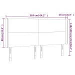 vidaXL Tăblie de pat cu LED, albastru închis, 163x16x118/128cm catifea