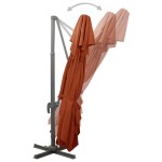 vidaXL Umbrelă în consolă cu înveliș dublu, cărămiziu, 400x300 cm vidaXL Umbrelă în consolă cu înveliș dublu, cărămiziu, 400x300 cm