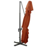 vidaXL Umbrelă în consolă cu înveliș dublu, cărămiziu, 400x300 cm vidaXL Umbrelă în consolă cu înveliș dublu, cărămiziu, 400x300 cm