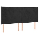 vidaXL Tăblie de pat cu LED, negru, 203x16x118/128 cm, catifea vidaXL Tăblie de pat cu LED, negru, 203x16x118/128 cm, catifea