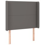 vidaXL Tăblie de pat cu LED, gri , 83x16x118/128 cm, piele ecologică vidaXL Tăblie de pat cu LED, gri , 83x16x118/128 cm, piele ecologică