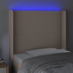 vidaXL Tăblie de pat cu LED cappuccino 83x16x118/128cm piele ecologică vidaXL Tăblie de pat cu LED cappuccino 83x16x118/128cm piele ecologică