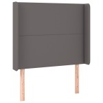 vidaXL Tăblie de pat cu LED, gri , 93x16x118/128 cm, piele ecologică