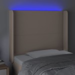 vidaXL Tăblie de pat cu LED cappuccino 93x16x118/128cm piele ecologică vidaXL Tăblie de pat cu LED cappuccino 93x16x118/128cm piele ecologică