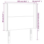 vidaXL Tăblie de pat cu LED, alb, 103x16x118/128 cm, piele ecologică vidaXL Tăblie de pat cu LED, alb, 103x16x118/128 cm, piele ecologică