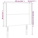 vidaXL Tăblie de pat cu LED, cappuccino, 103x16x118/128 cm, piele eco