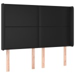 vidaXL Tăblie de pat cu LED, negru, 147x16x118/128 cm, piele ecologică vidaXL Tăblie de pat cu LED, negru, 147x16x118/128 cm, piele ecologică