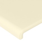 vidaXL Tăblie de pat cu LED, crem, 147x16x118/128 cm, piele ecologică